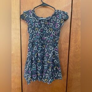 Cat & Jack girls size 7/8 grey dress with hearts